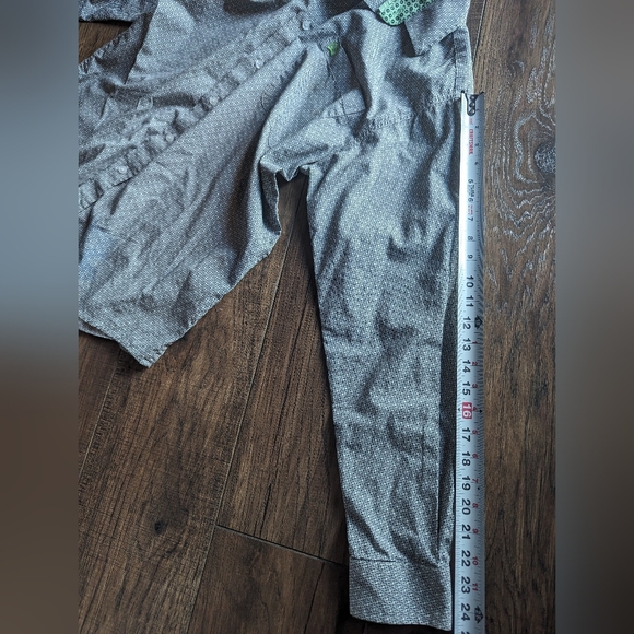 CINCH Long Sleeve Button Down Western Dress Shirt ~ Black & White w/ Green Sz S - Picture 10 of 16